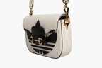 Gucci Gucci x Adidas Horsebit 1955 White Black Calfskin Leather Shoulder Women's Bag (Pre-Loved)