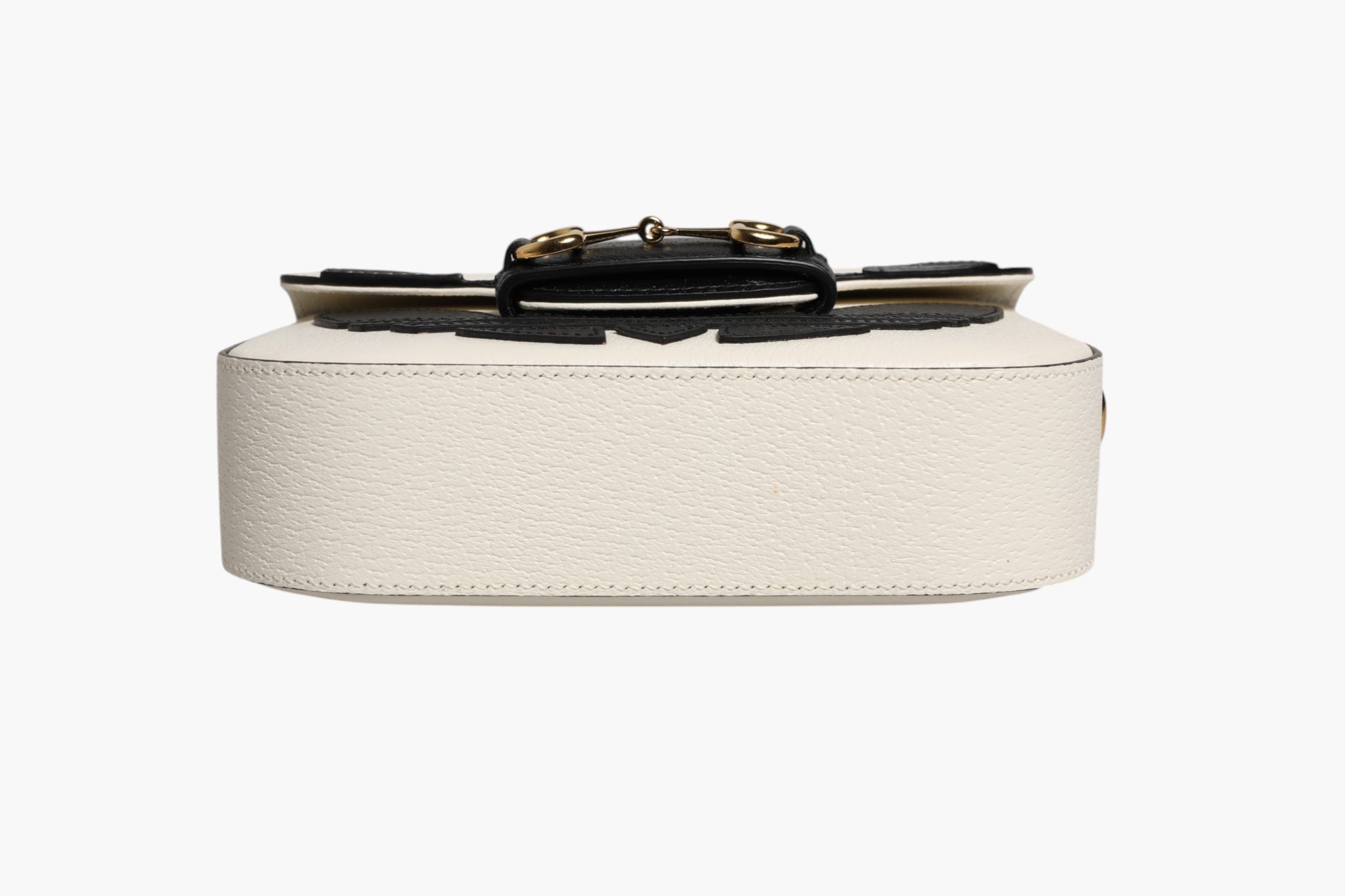 Gucci Gucci x Adidas Horsebit 1955 White Black Calfskin Leather Shoulder Women's Bag (Pre-Loved)