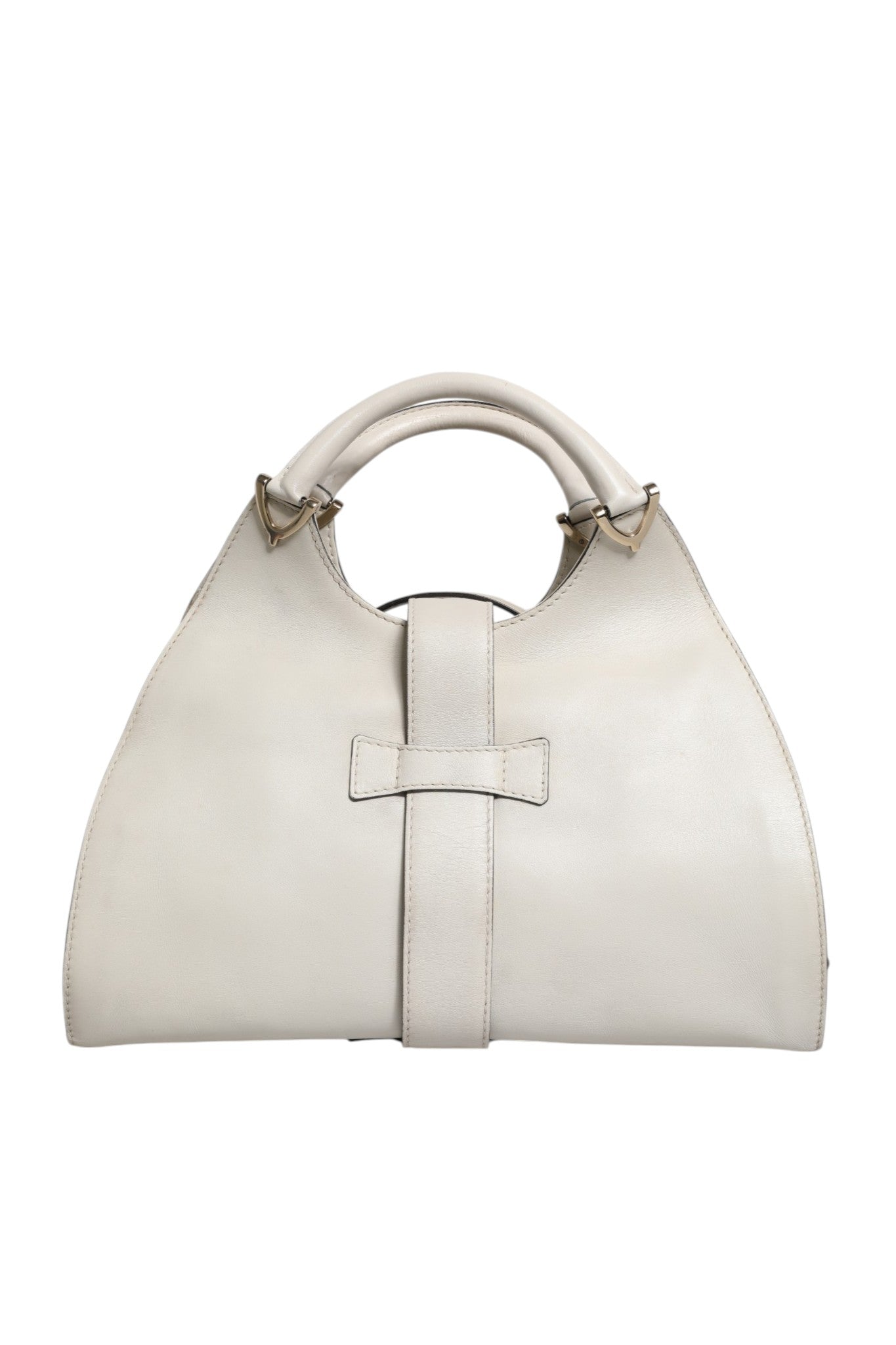 Gucci White Leather Stirrup Top Handle Women's Bag (Pre-Loved)