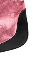 Gucci Jackie Pink Velvet And Black Leather Shoulder Women's Bag (Pre-Loved)