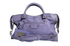 Balenciaga Purple Leather City Bag With Women's Hardware (Pre-Loved)