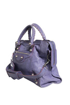 Balenciaga Purple Leather City Bag With Women's Hardware (Pre-Loved)