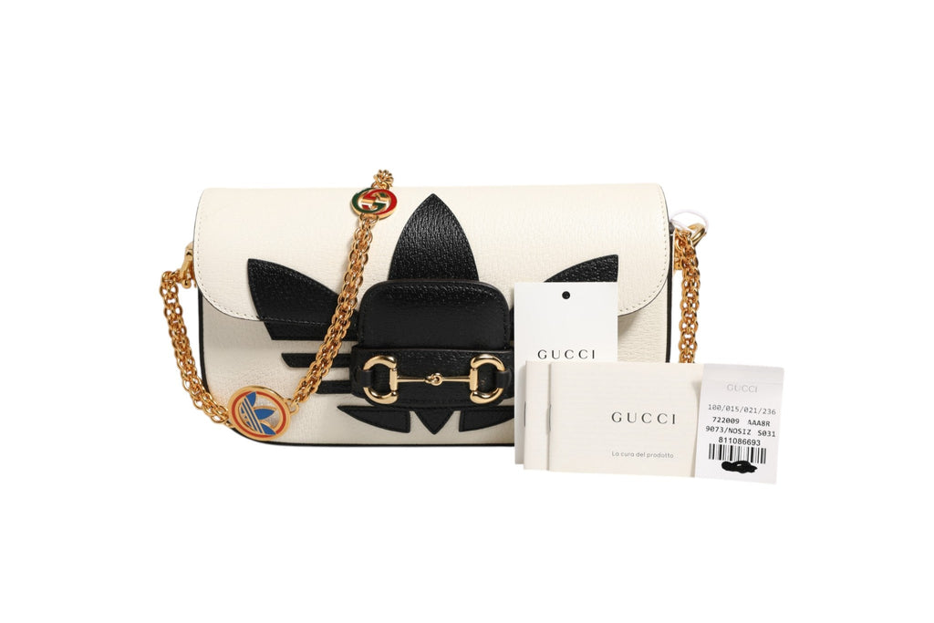 Gucci Gucci x Adidas Horsebit 1955 Shoulder Bag Women's Black/White (Pre-Loved)