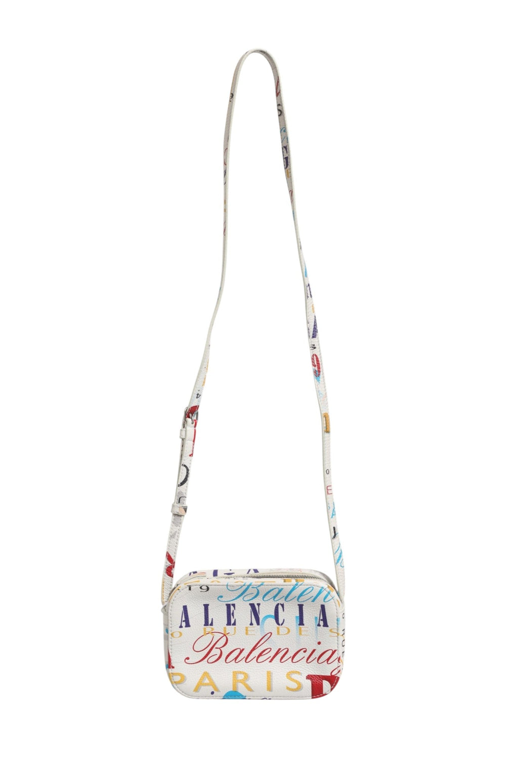 Balenciaga White Graffiti Print Leather Mini City Women's Handbag (Pre-Loved)
