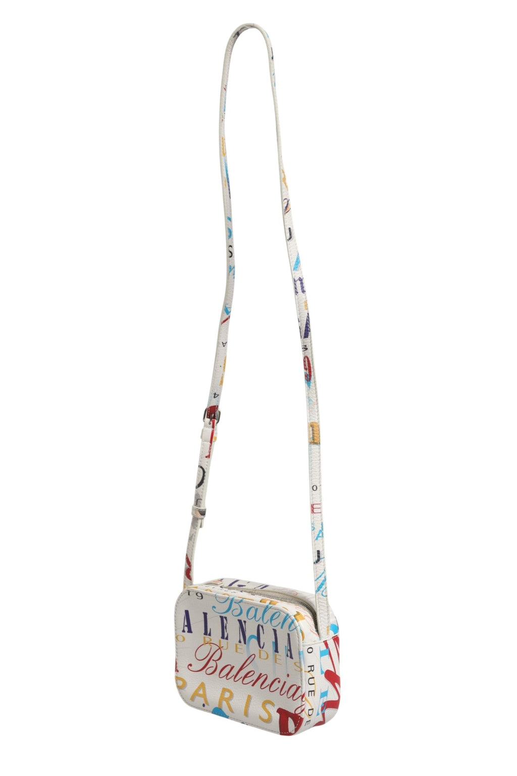Balenciaga White Graffiti Print Leather Mini City Women's Handbag (Pre-Loved)