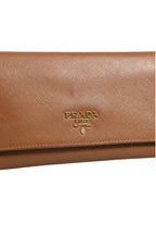 Prada Brown and Gold Wallet Women's Strap (Pre-Loved)