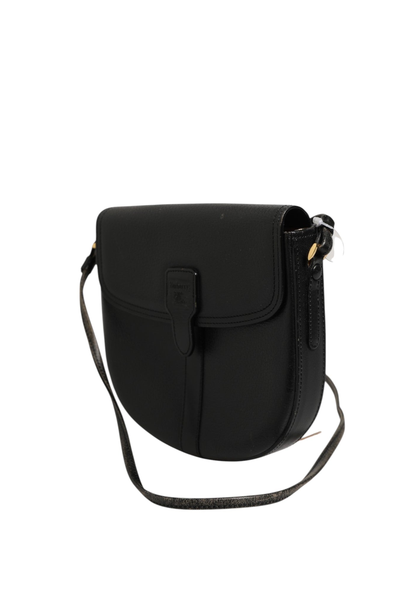 Burberry Black and Gold leather logo crossbody Women's bag (Pre-Loved)