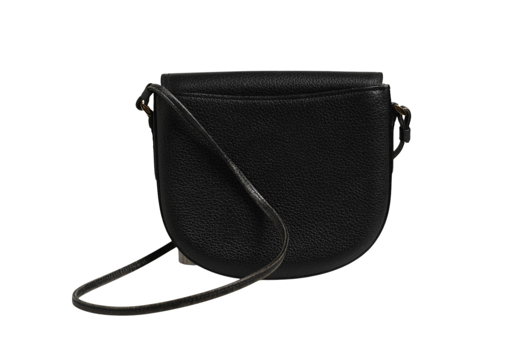 Burberry Black and Gold leather logo crossbody Women's bag (Pre-Loved)