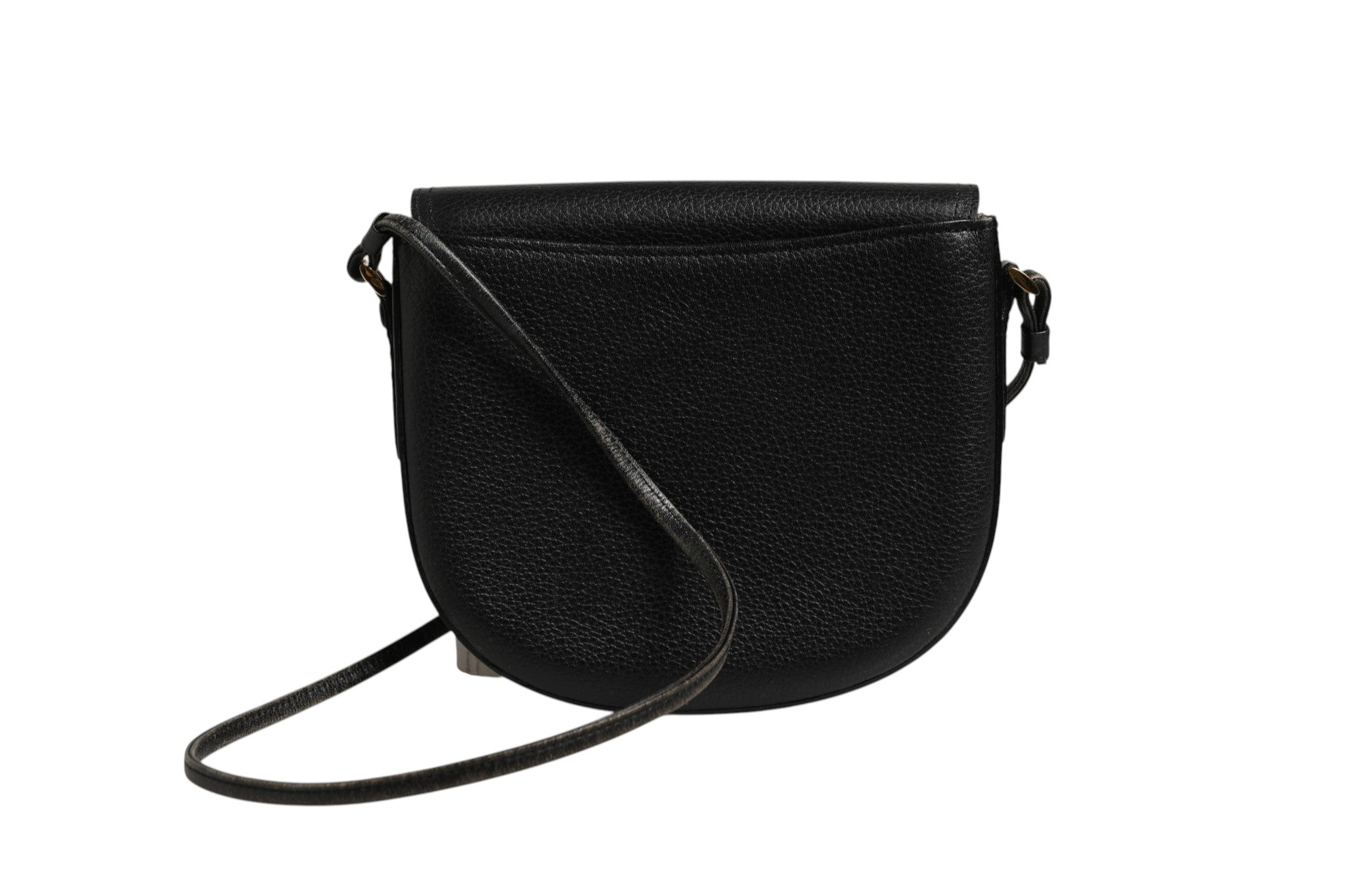 Burberry Black and Gold leather logo crossbody Women's bag (Pre-Loved)