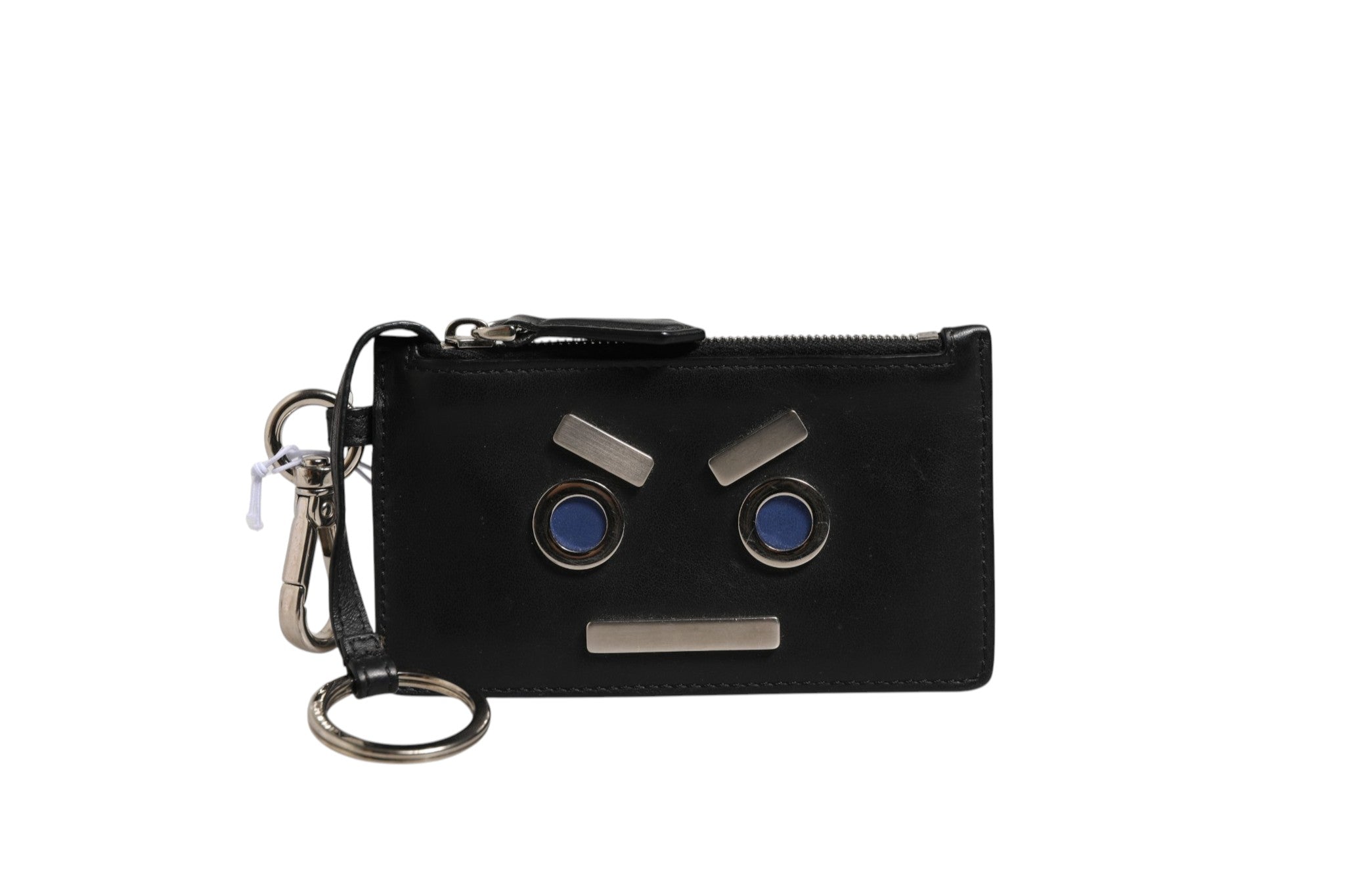 Fendi Vitello Liberty Studded Coin Pouch Key Case Women's Ardesia (Pre-Loved)
