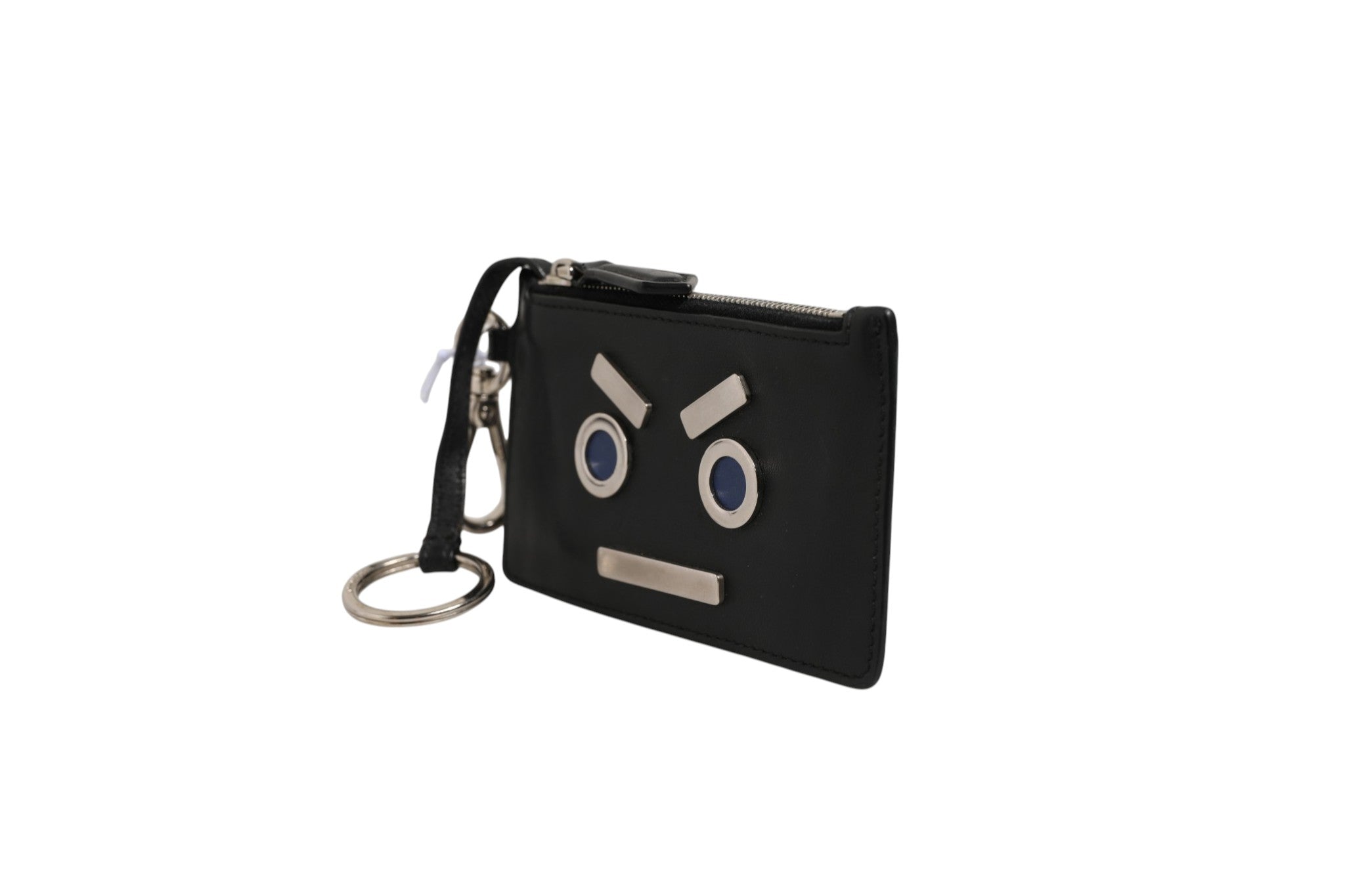 Fendi Vitello Liberty Studded Coin Pouch Key Case Women's Ardesia (Pre-Loved)