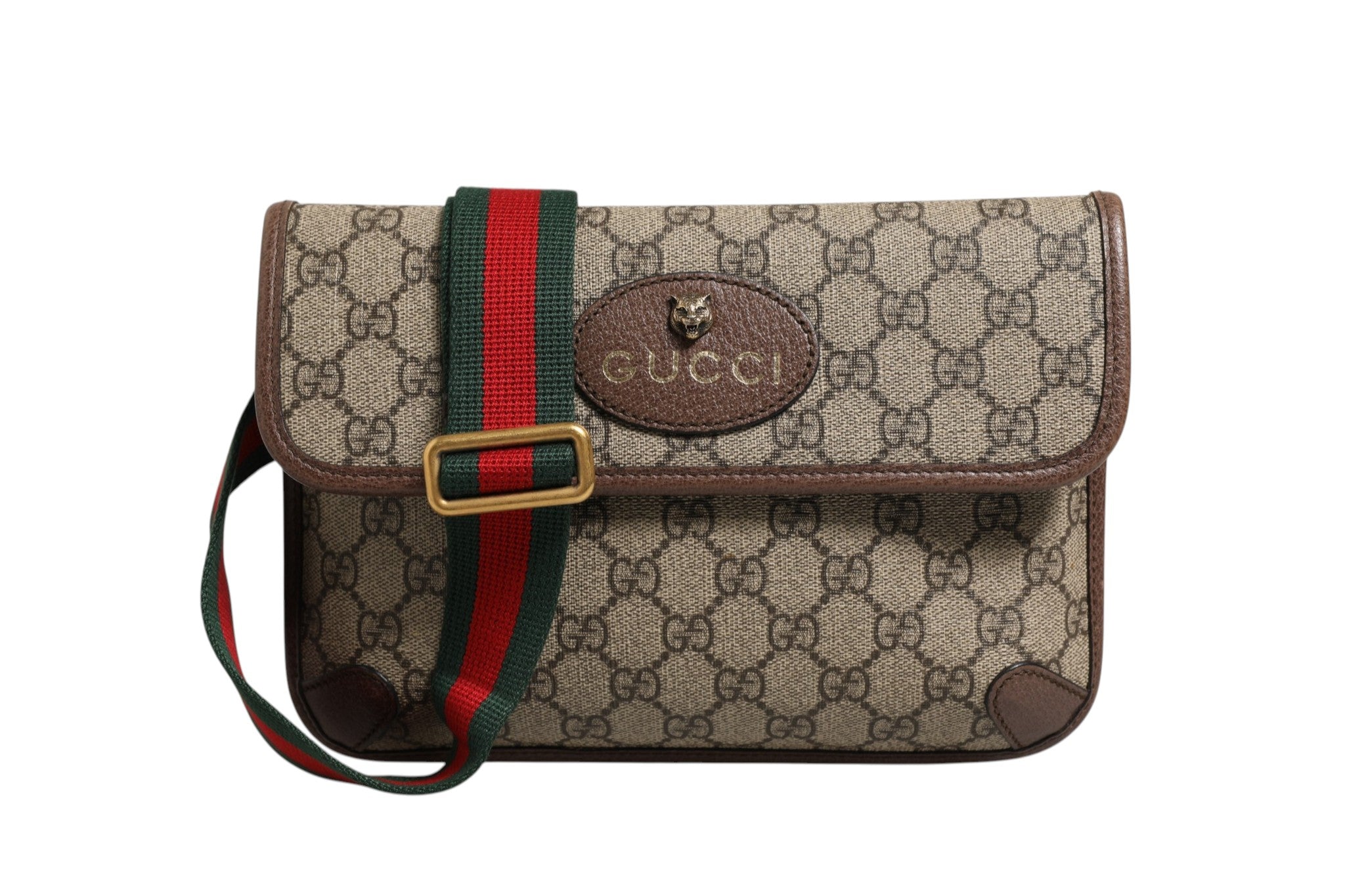 Gucci Supreme Monogram Neo Vintage Web Belt Women's Bag (Pre-Loved)