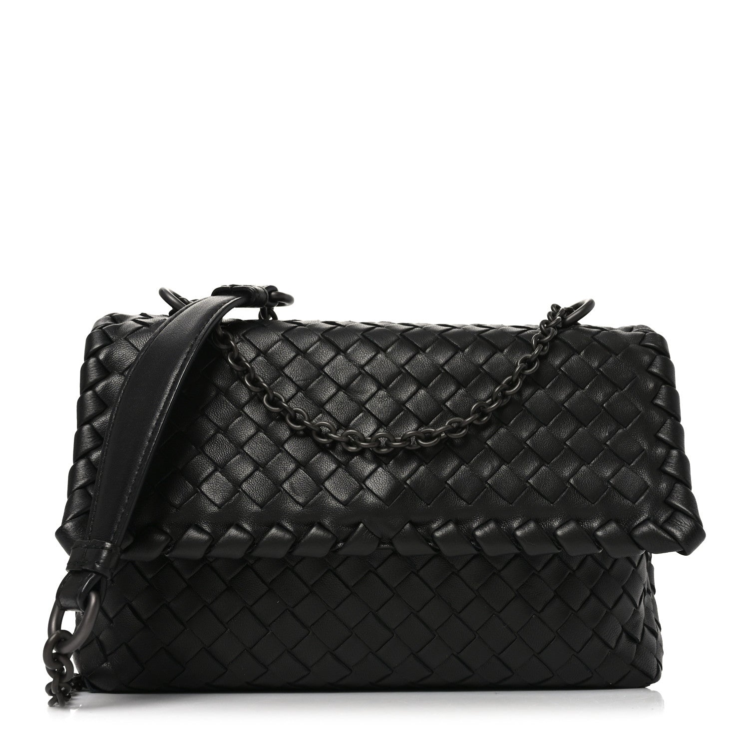 Nappa Intrecciato Baby Olimpia Shoulder Bag Black