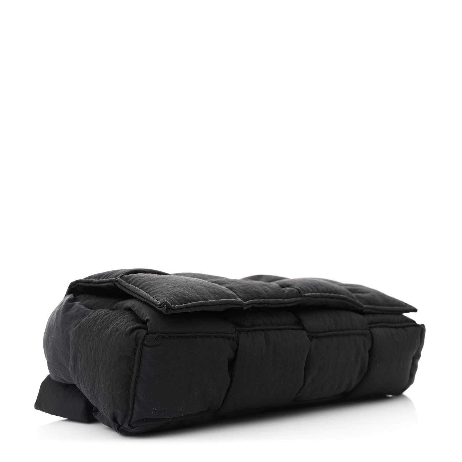 Nylon Intrecciato Padded Tech Mini Cassette Belt Bag Black
