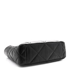 Lambskin Quilted Chanel 19 East West Shopping Bag Black