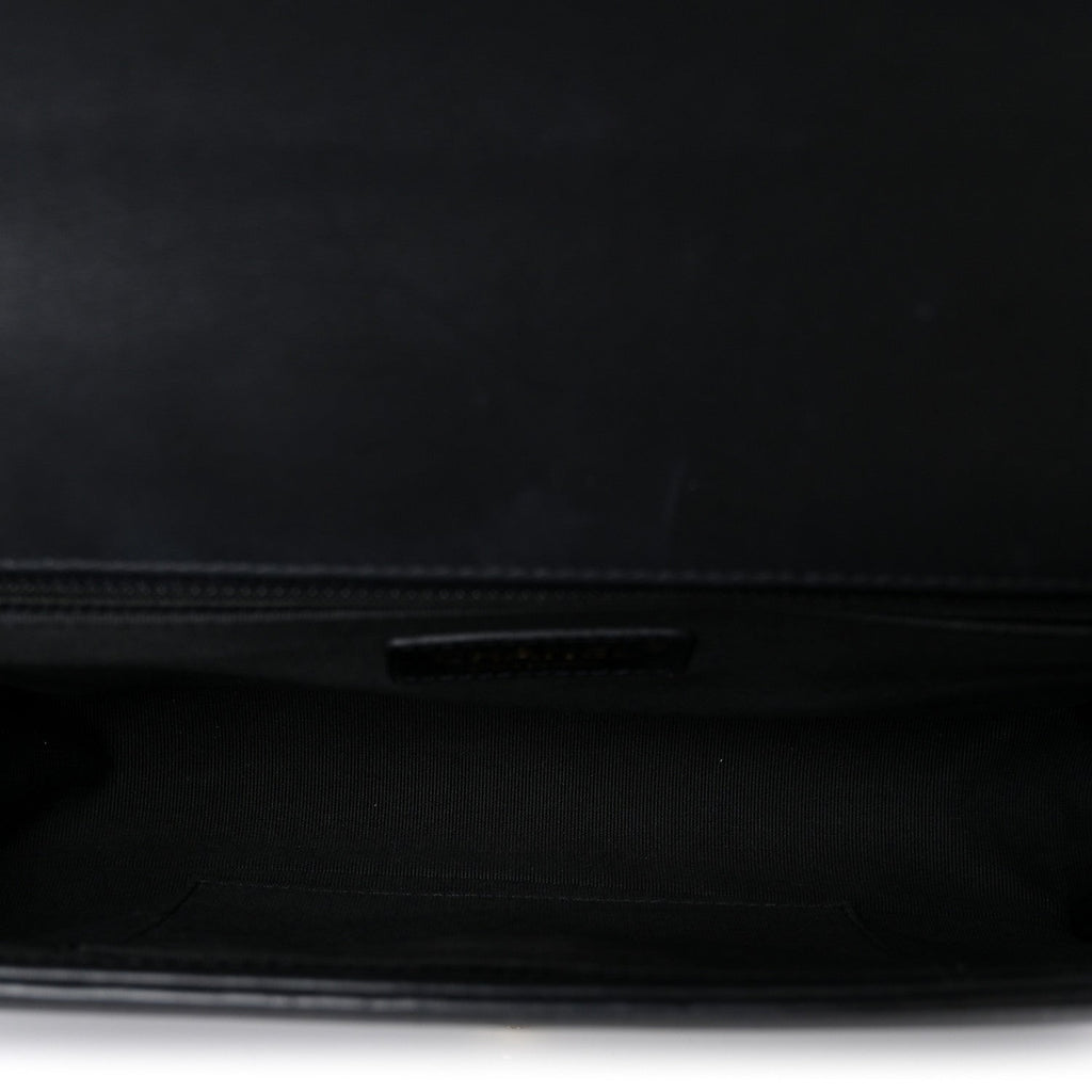 Calfskin Quilted New Medium Boy Flap Black