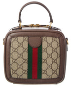 Gucci Ophidia Mini Gg Supreme Canvas & Leather Top Handle Bag