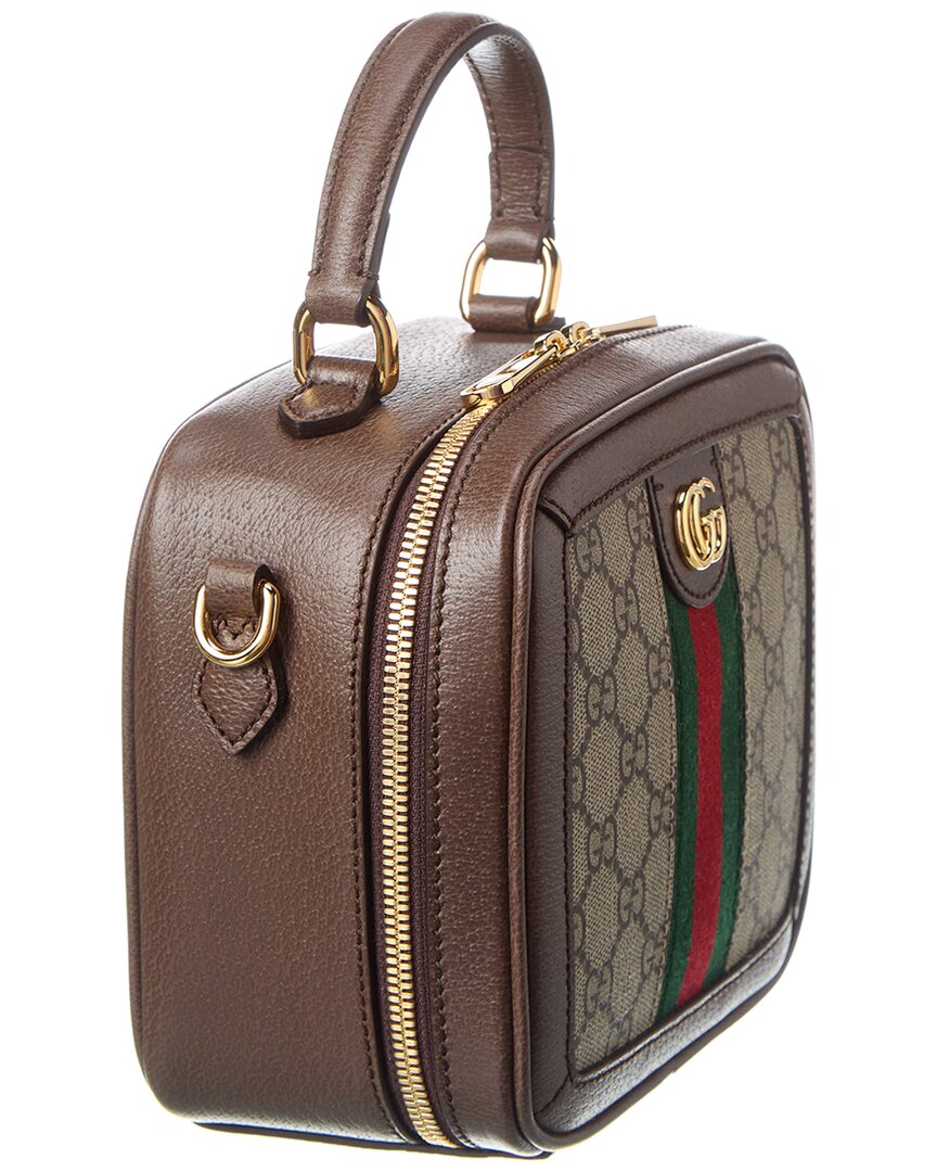 Gucci Ophidia Mini Gg Supreme Canvas & Leather Top Handle Bag