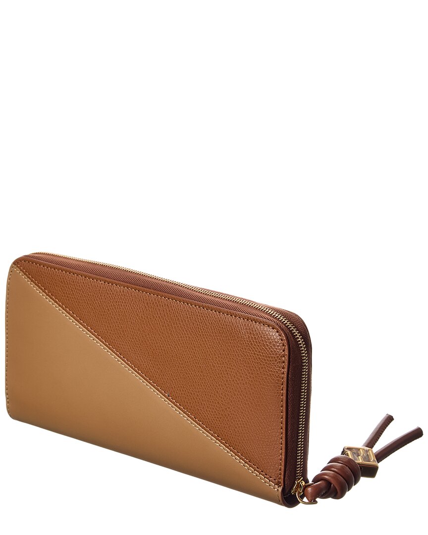 Fendi Ff Diamonds Zipper Around Large Leather Wallet