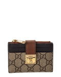 Gucci Padlock Gg Supreme Canvas & Leather Card Case