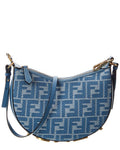 Fendi Fendigraphy Mini Ff Jacquard & Leather Hobo Bag