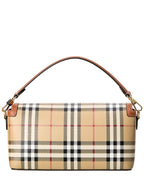 Burberry Check Canvas & Leather Shoulder Bag