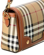 Burberry Check Canvas & Leather Shoulder Bag