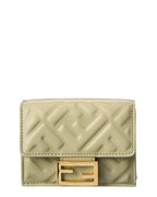 Fendi Micro Trifold Leather Wallet