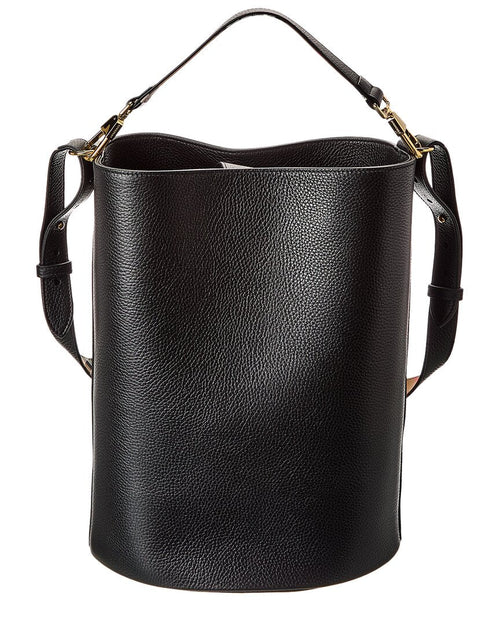 Burberry Logo Medium Leather Bucket Bag