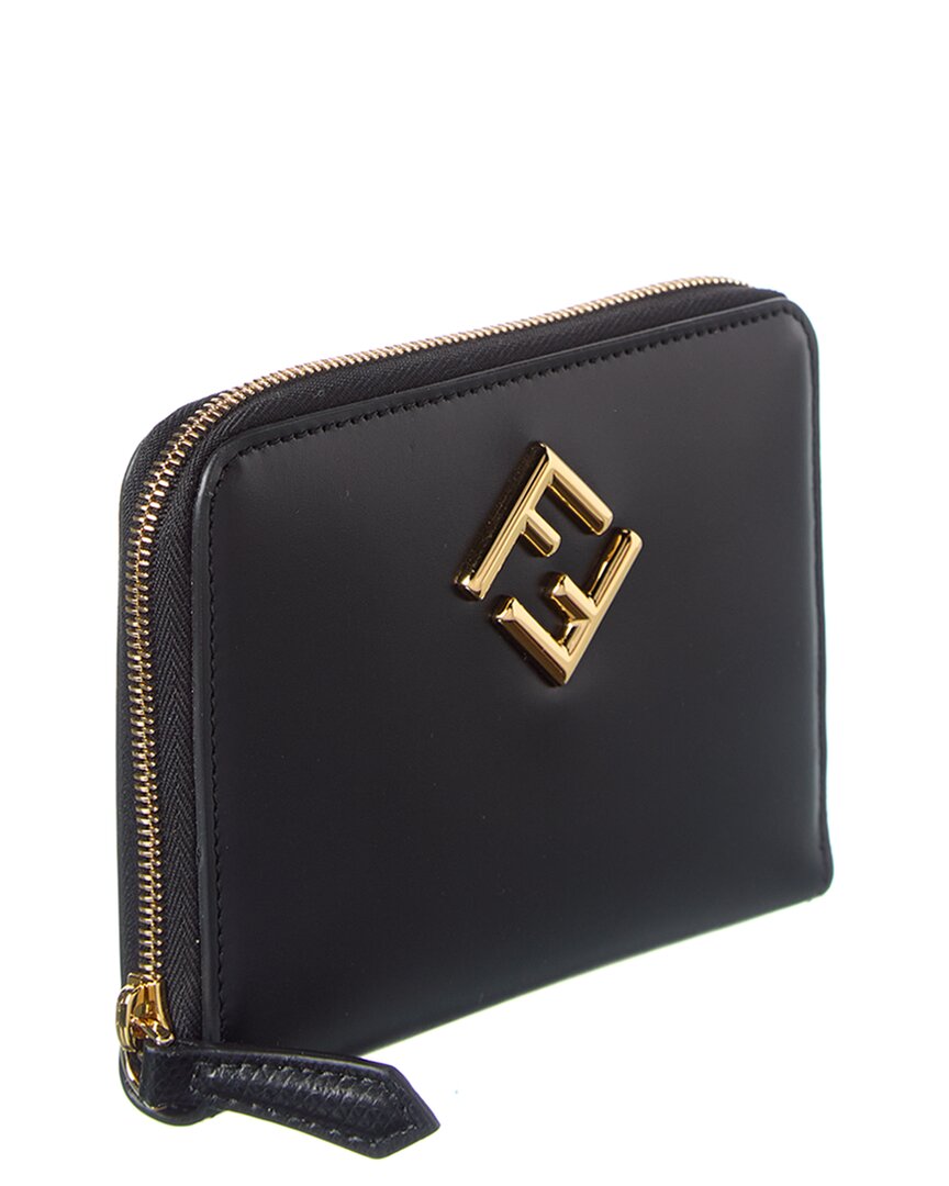 Fendi Ff Diamonds Leather Zip Around Medium Wallet