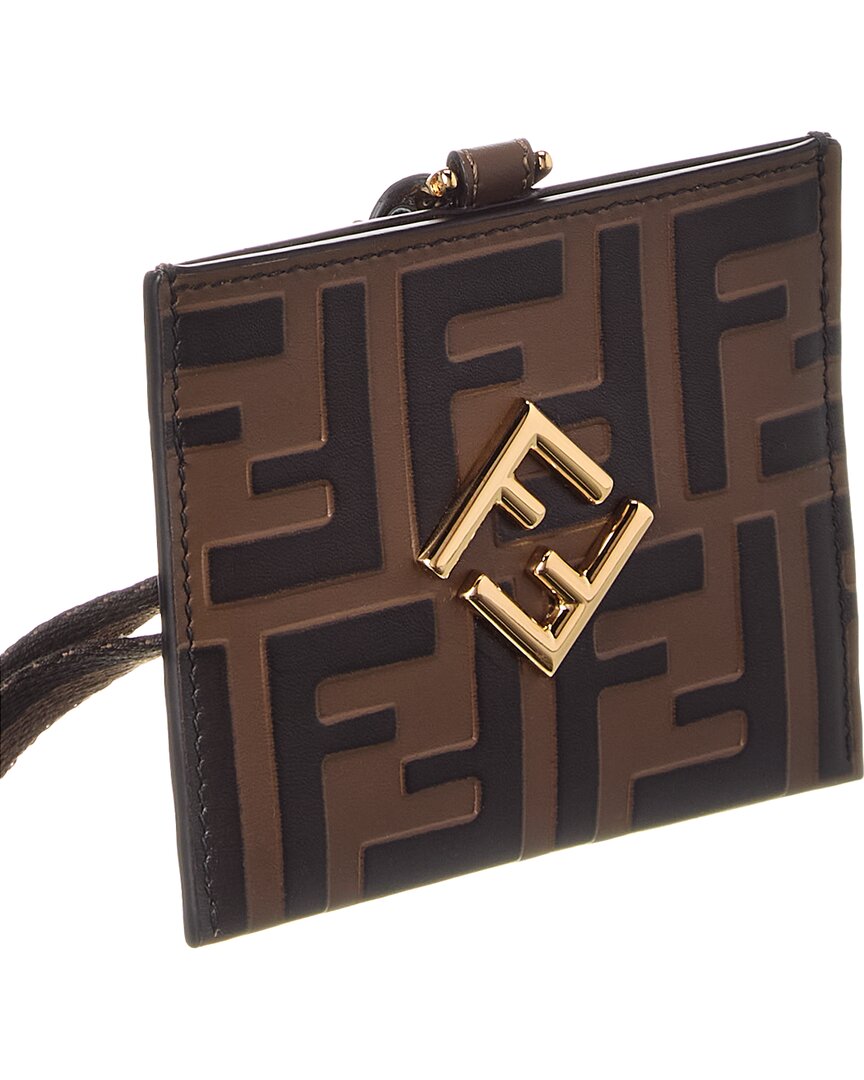 Fendi Ff Diamonds Leather Name Badge