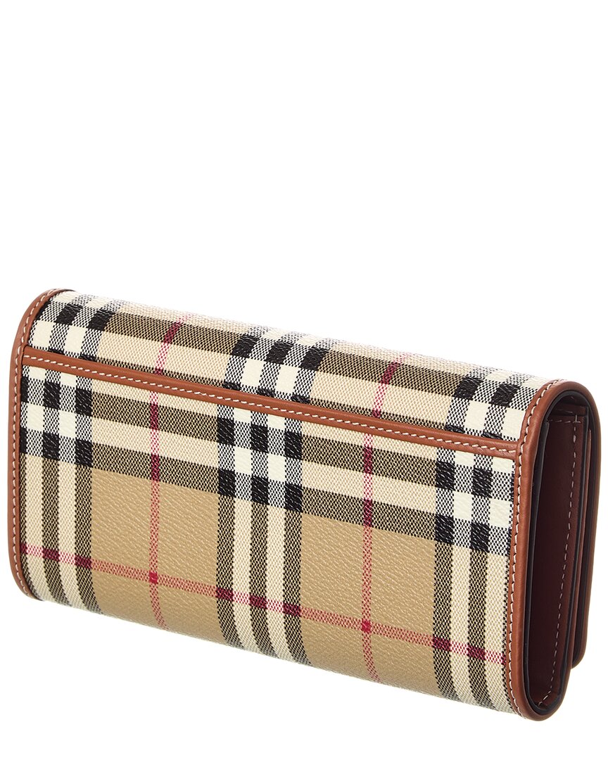 Burberry Check E-Canvas & Leather Wallet