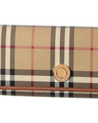 Burberry Check E-Canvas & Leather Wallet