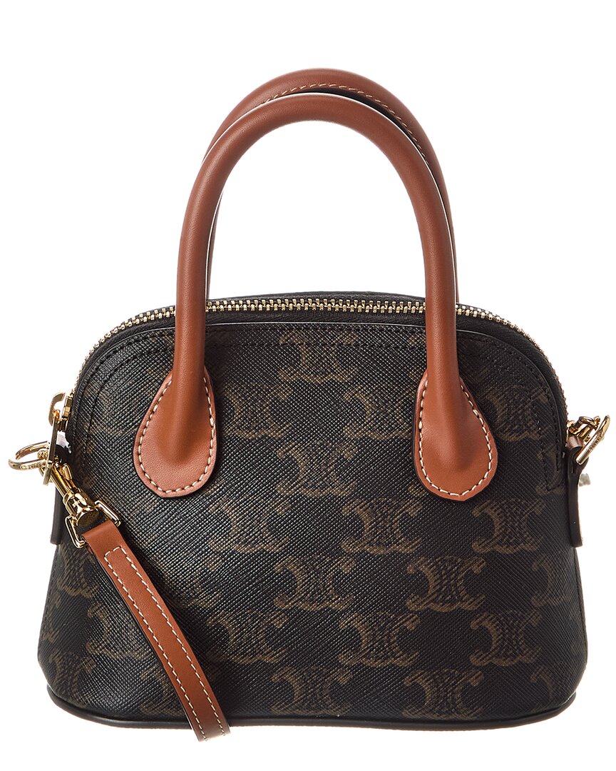 Celine Honorine Mini Triomphe Canvas & Leather Satchel