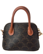 Celine Honorine Mini Triomphe Canvas & Leather Satchel
