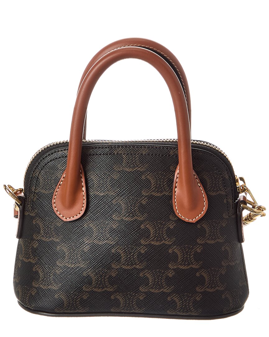 Celine Honorine Mini Triomphe Canvas & Leather Satchel