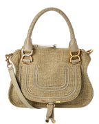 Chloé Marcie Small Leather-Trim Shoulder Bag