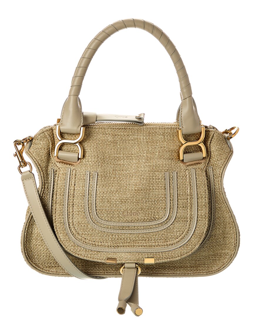 Chloé Marcie Small Leather-Trim Shoulder Bag