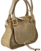 Chloé Marcie Small Leather-Trim Shoulder Bag