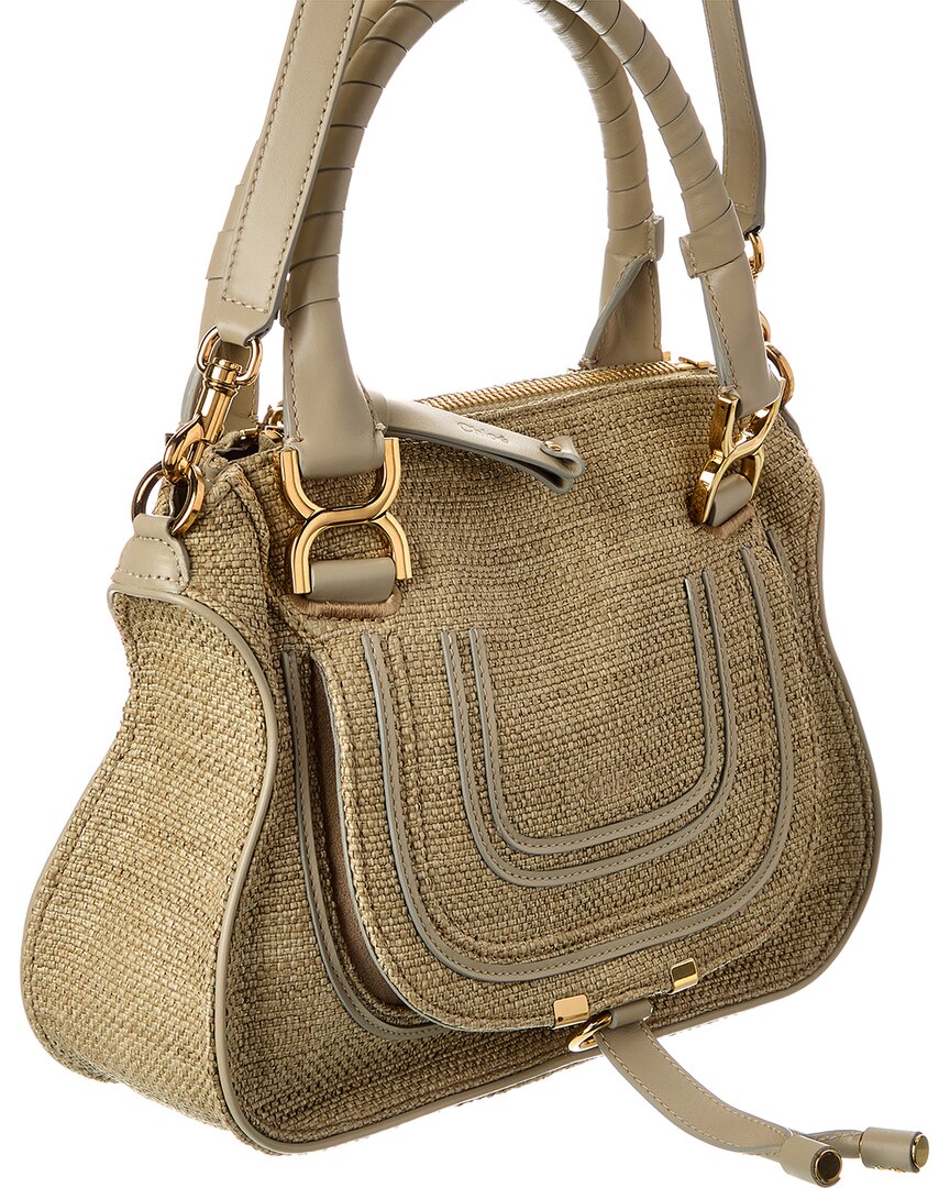 Chloé Marcie Small Leather-Trim Shoulder Bag