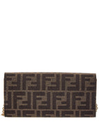 Fendi Ff Diamonds Jacquard Wallet On Chain