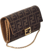 Fendi Ff Diamonds Jacquard Wallet On Chain
