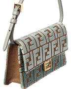 Fendi Baguette Ff Velvet & Leather Wallet On Chain