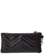 Gucci Gg Marmont Small Leather Pouch With Chian