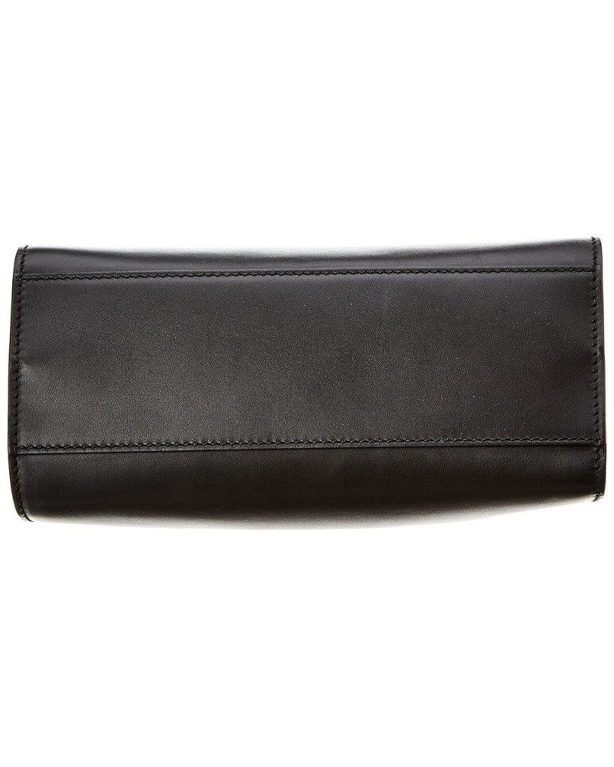 Gucci Black Leather Bamboo Nymphaea Bag (Authentic Pre-Loved)
