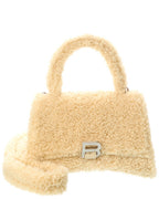 Balenciaga Hourglass Small Furry Top Handle Bag