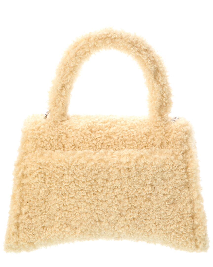 Balenciaga Hourglass Small Furry Top Handle Bag