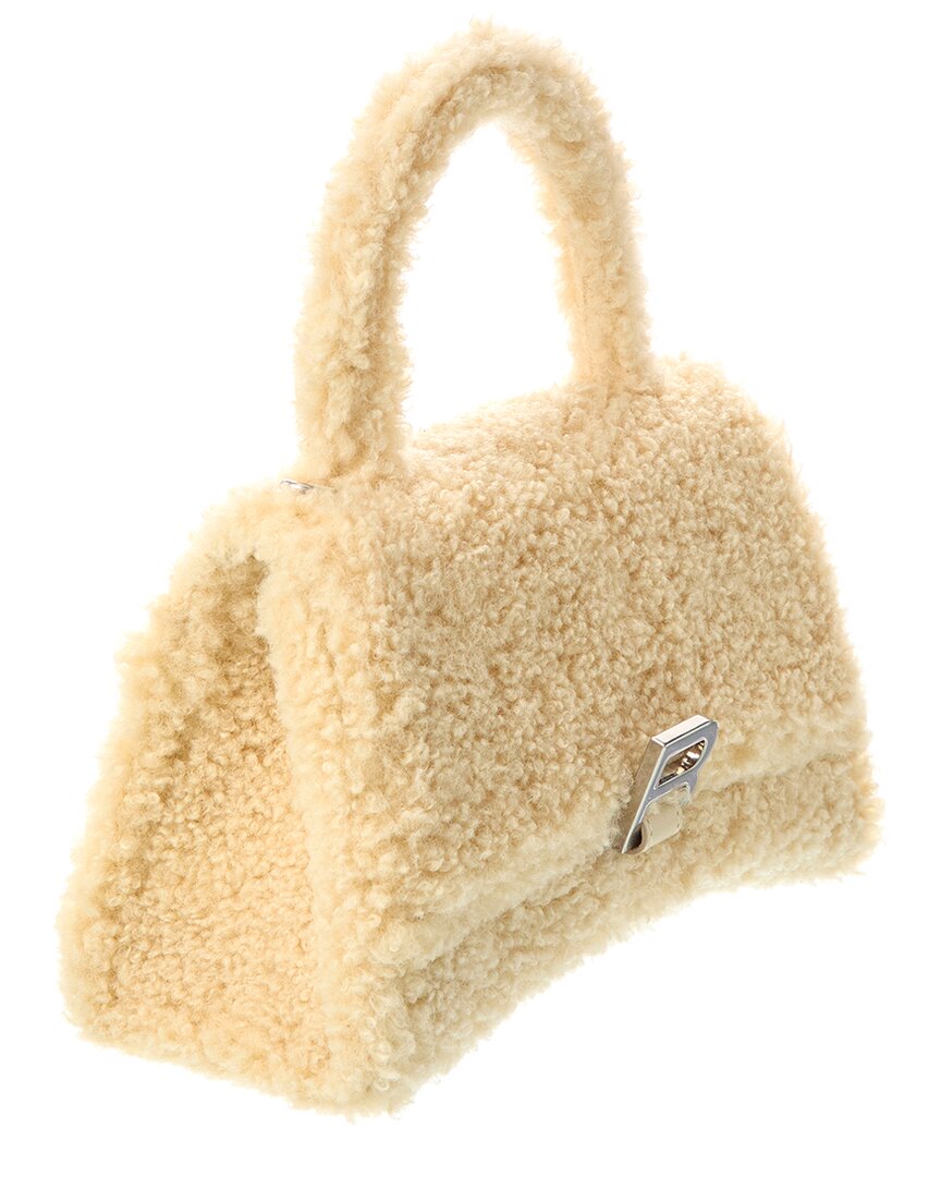 Balenciaga Hourglass Small Furry Top Handle Bag