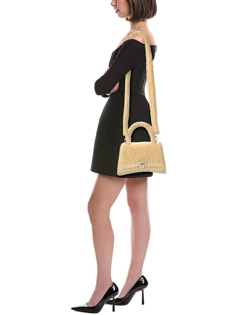 Balenciaga Hourglass Small Furry Top Handle Bag
