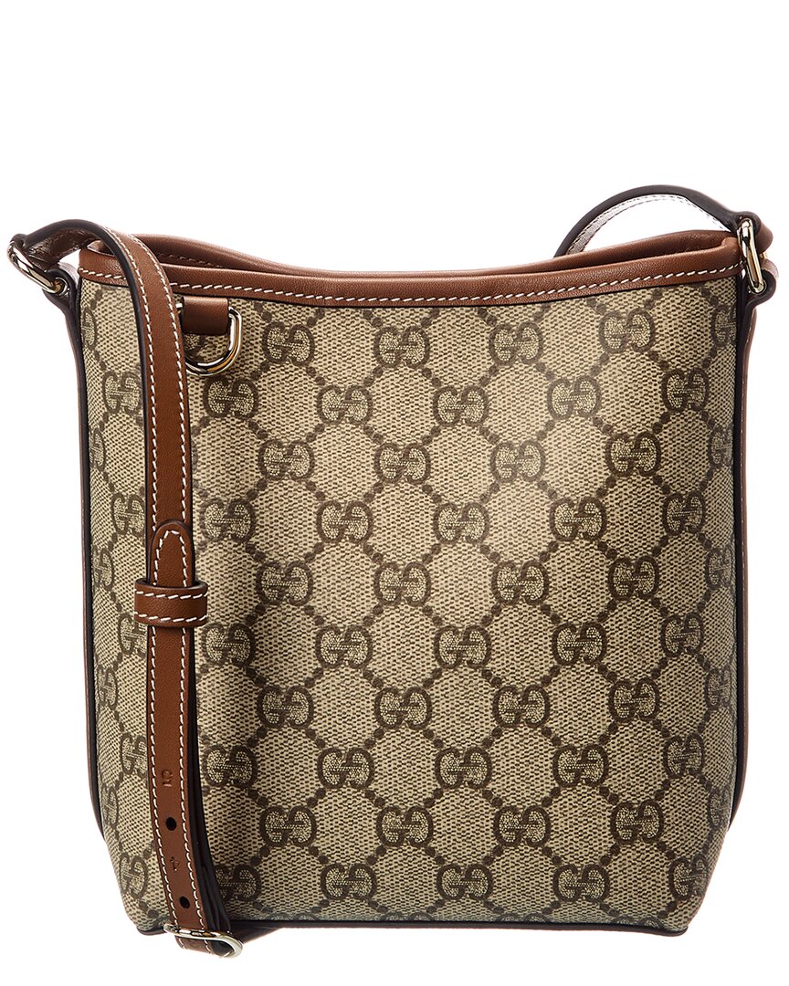 Gucci Gg Emblem Nano Gg Supreme Canvas & Leather Bucket Bag